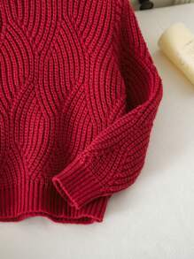Young Girl Round Collar Solid Color Minimalist Casual Daily Sweater
