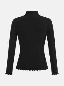 SHEIN Tops de Manga Longa com Gola Pequena, Ajuste Slim, Compre Um Leve Outro, Moda para Meninas Pré-Adolescentes da Loja NOVA - Multicolorido - Visão 5