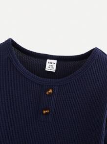 SHEIN 4 pezzi/confezione Magliette a maniche lunghe e collo rotondo per bambini maschi, confezione con combinazioni di più colori