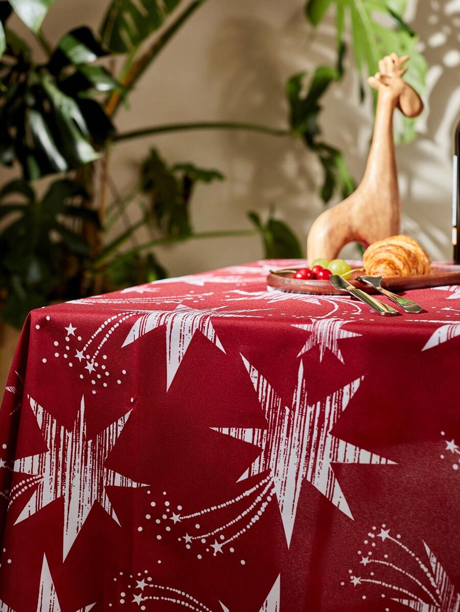 Cirelle Meteor Shower Printed Christmas Tablecloth, Suitable For Family Gatherings, Picnics, Kitchen And Dining Table Decor, Coffee Table Cover, Durable Placemat - Multicolor - View 1