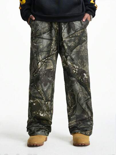 Manfinity VCAY Pantalones casuales de hombre tejidos para uso diario, pantalones de estilo juvenil, pantalones rectos de moda en color verde oliva para la oficina, regalos para esposo y novio