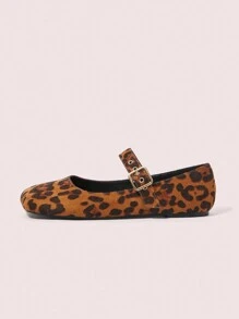 CUCCOO DOLLMOD Leopard Printed Suede Flat Casual Shoes, Minimalist Design For Women, Suitable For Autumn And Winter Valentine's Day - Multicolor - View 6