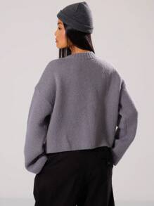 MUSERA Round Neck Flare Sleeve Mohair Knit Jumper