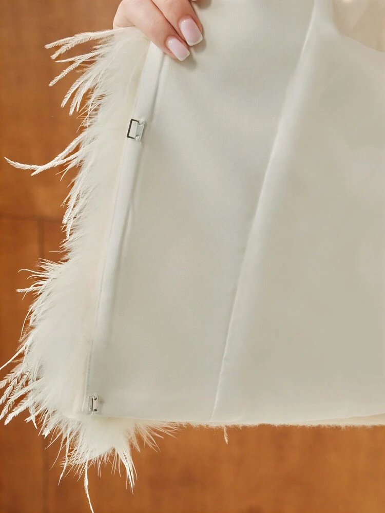 WOOL CONTRAST FUZZY TRIM COAT