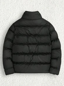 RueChic Men Basics FW Special Stitch Normal Long Regular Padded Coat - Black - View 2