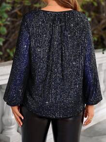 EMERY ROSE 大码女式圣诞串珠刺绣衬衫