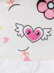 SHEIN 青少年女孩休闲可爱豹纹毛绒猫耳面板双色公主连衣裙