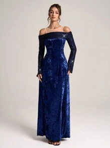 SHEIN Belle 女士正式晚礼服（装饰） - 藏蓝色 - 查看 1