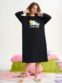 Áo ngủ nữ in hình mèo dễ thương - Nhiều màu - Xem 3