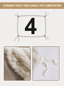 2/3 件套豪华仿毛皮被套套装 - 柔软蓬松的仿毛皮被套，温暖舒适的毛绒寝具套装，奢华保暖冬季寝具套装，包含 1 个被套和 1/2 个枕套。适合家庭和宿舍使用。 - 彩色 - 查看 4