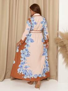 SHEIN Clasi Women's Floral Print Maxi Elegant Romantic Vintage Dress, For Autumn - Multicolor - View 2