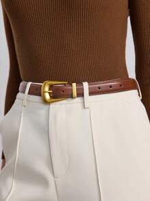 MOTF PREMIUM 1PC WOMEN'S STREET STYLE METAL/METALLIC FEELING BLACK FASHION WAIST BELT, SUITABLE FOR WORK AND PARTY