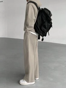 DAZY Men's Solid Color Hoodie & Sweatpants Casual Set, Autumn