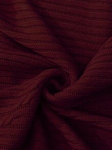 SHEIN LUNE Suéter casual de cuello alto de unicolor de manga larga con botones, suéter de punto de invierno de otoño en talla grande