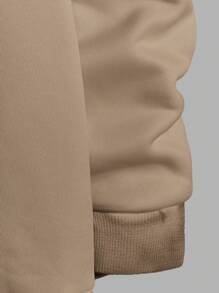 EURMUSE Men's Letter Print Casual Hoodie Sweatshirt - Camel - View 3