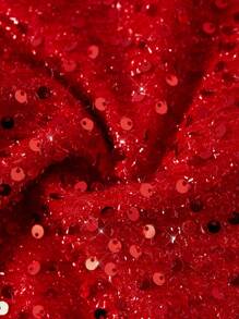 Ellevyn Lace-Up Two-Way Wear Sequin Christmas Jacket, Elegant For Party In Autumn/Winter - Red - View 5