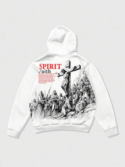 Men's Casual Letter Print Hoodie, Suitable For Autumn Daily Wear