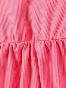 3pcs Baby Girls' Casual Solid Ribbed Top Set, Autumn/Winter - Multicolor - View 6