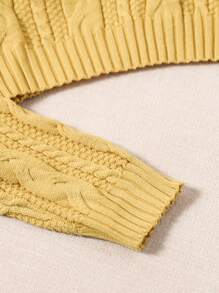SHEIN Tween Girls V-Neck Solid Color Long Sleeve Casual Knit Sweater, Autumn/Winter