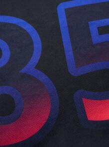 Manfinity Sport Corelite Bộ đồ thể thao nam kiểu Boyfriend gồm áo tank top cổ chữ V in số và quần short, thích hợp cho tập gym và tập luyện. - màu đen - Xem 6