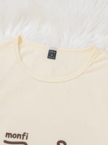 SHEIN Men's Round Neck Long Sleeve Printed Casual Pullover - Apricot - View 5