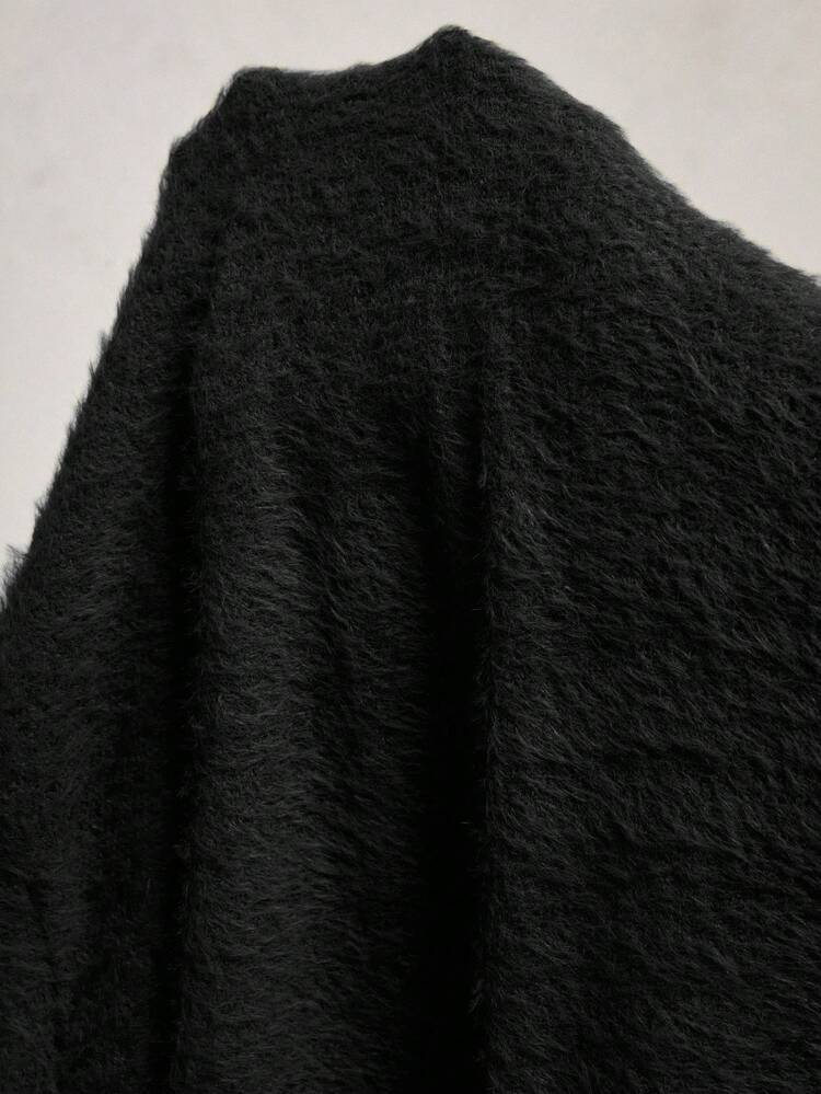 Herren lässiges Rundhalsausschnitt Oversize Langarm Shirt mit Kontrastfarbe, grün, geeignet für Herbst/Winter, mit Buchstaben-Muster und flauschiger Oberflächenstruktur