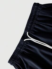Manfinity Homme Conjunto de sudadera de cuello redondo de manga larga y pantalones deportivos de unicolor para hombre, para el otoño - azul real - Ver 4