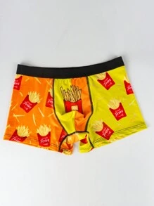 青少年男孩炸薯条图案休闲平角内裤 - 彩色 - 查看 3