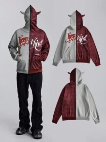 ROMWE MEN Street Life 1 pieza Sudadera con cremallera de estilo anime para hombre, adecuada para primavera y verano