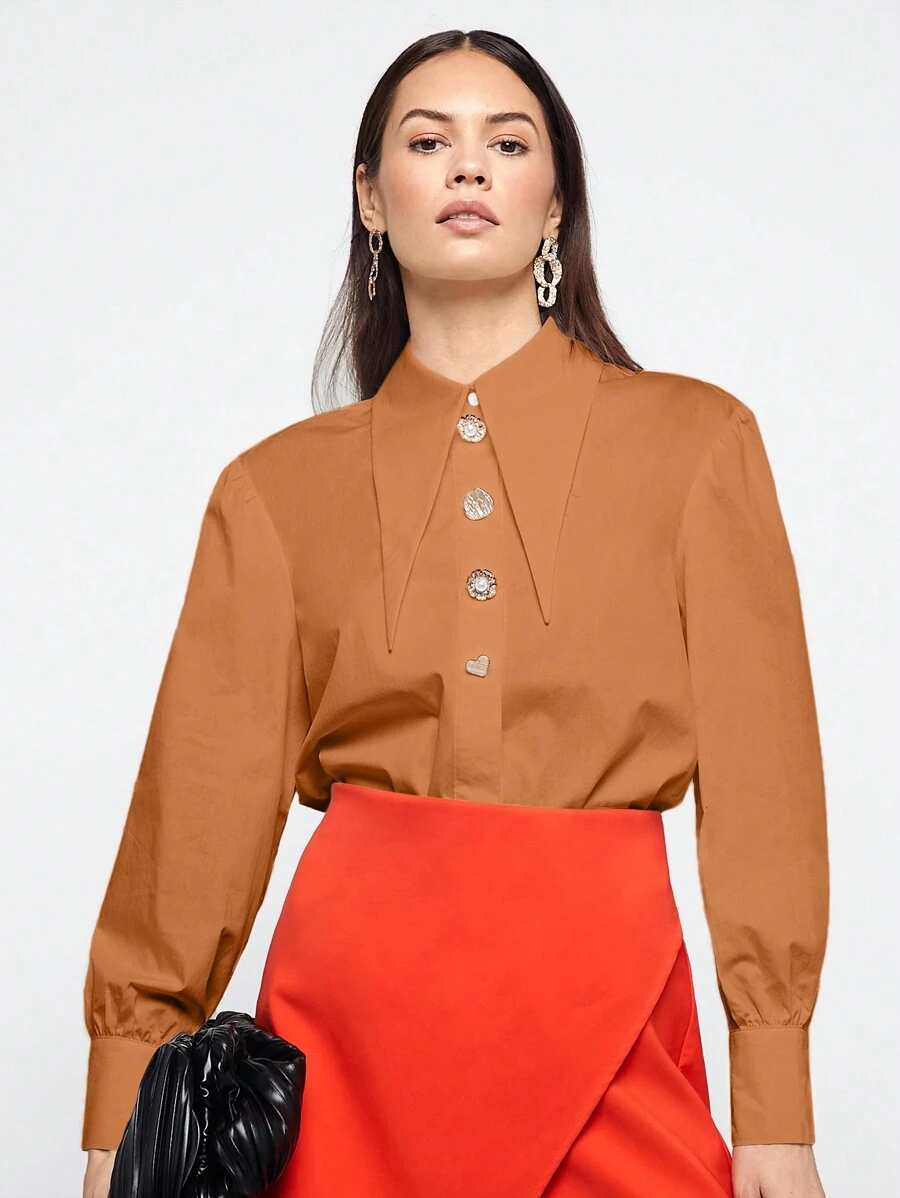 Maija Áo cánh đi nghỉ mát & đi làm lãng mạn thanh lịch dành cho nữ, dành cho phụ nữ mùa xuân hè, thích hợp cho ngày lễ tình nhân - màu nâu - Xem 1