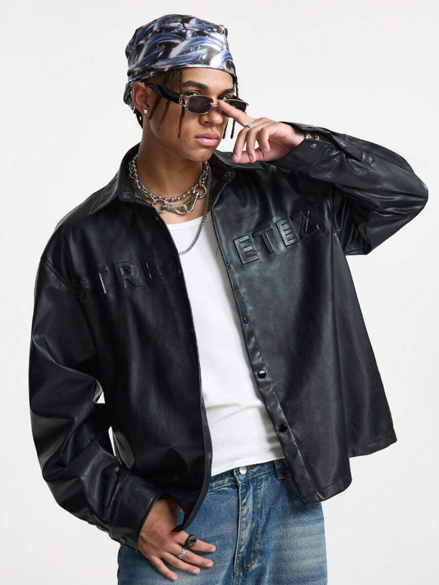 Manfinity VCAY Herren schlicht Knopfleiste Langarm Lässig Hemd, Alltagstragen