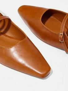 MOTF PREMIUM WOMEN CASUAL COMMUTER SOLID COLOR BUCKLE STRAP FLAT SHOES, FOR VALENTINE'S DAY