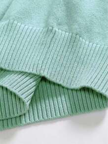 Manfinity Homme Men's Solid Color Splice Round Neck Long Sleeve Casual Sweater - Multicolor - View 4