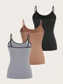 SHEIN Pregnant Women's Stylish Round Neck Body-Hugging Long Maternity Camisole - Multicolor - View 2