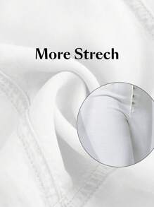 SHEIN EZwear 大码高弹力女式纽扣前口袋紧身休闲牛仔裤，百搭