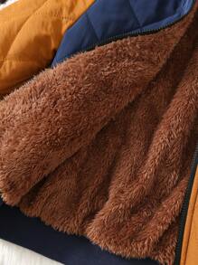SHEIN Young Boys Casual Thermal Lined Thick Warm Stand Collar Padded Coat