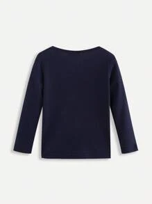 SHEIN 4 pezzi/confezione Magliette a maniche lunghe e collo rotondo per bambini maschi, confezione con combinazioni di più colori