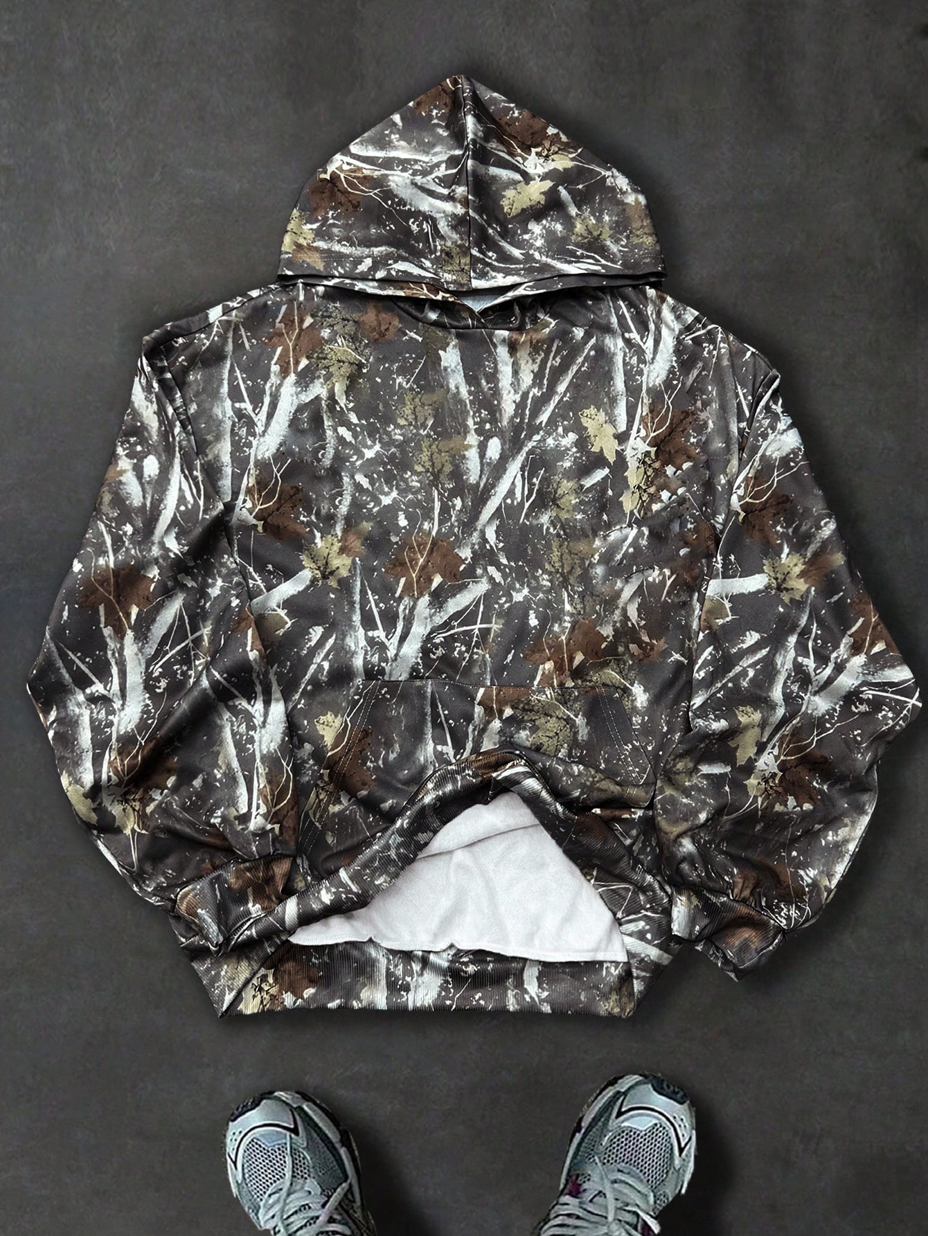 Manfinity Dauomo Men's Fashion Camo Print Hooded Sweatshirt
