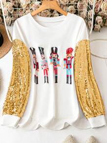 SHEIN LUNE Plus Size Simple Fashion Casual Everyday Hoodie For New Year Holiday Party Clothes Pullover Fall Outfit