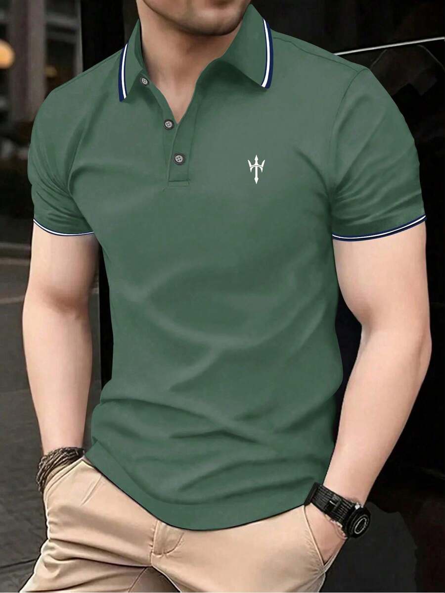 Manfinity Dauomo Casual Business Men's Short Sleeve Polo Shirt