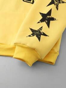 ROMWE MEN Street Life Men's Loose Hoodie & Pants Sweatsuit Tracksuit, Street Style - Yellow - View 6