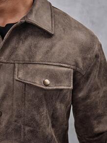 Manfinity CasualCool Men's Single-Breasted Utility Pocket Casual Jacket For Autumn