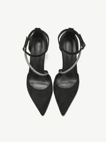 CUCCOO CHICEST Women Pointed Toe Rhinestone Decor Fashion High Heel Pumps Valentine's Day - Black - View 6