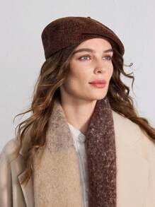 MOTF PREMIUM BROWN BASICS BERET HAT, SUITABLE FOR CASUAL COMMUTING WEAR - Coffee Brown - View 3