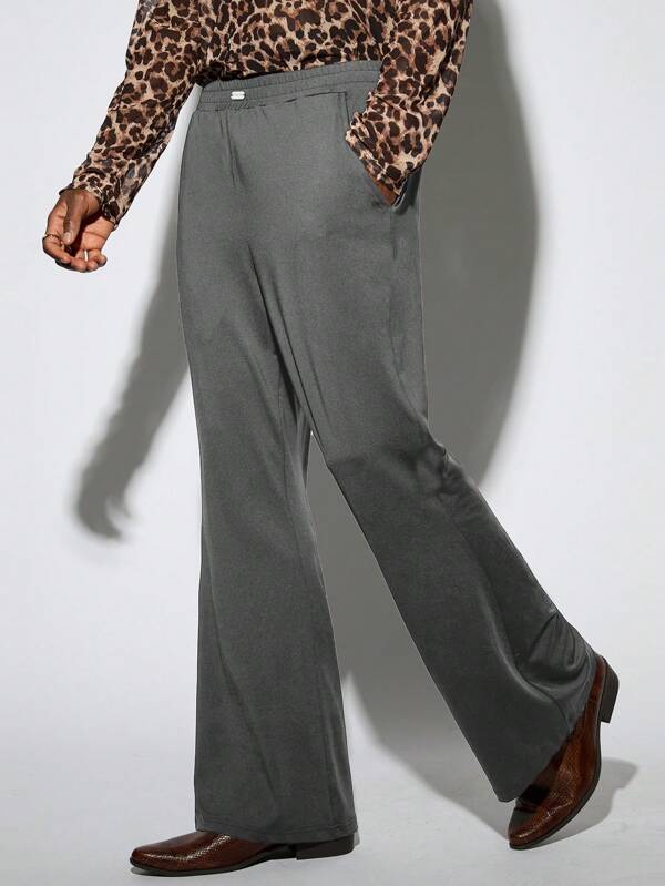 Manfinity ModaGents 1 buc. Haine Y2K pentru bărbați, pentru petrecere, ocazional, la modă, stil vintage, pantaloni de bază pentru bărbați, cu fund clopot, haine de toamnă, haine de Halloween