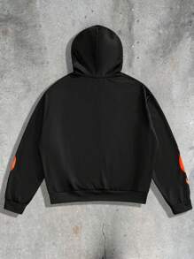 Manfinity VCAY Men's Knit Casual Loose Fit Long Sleeve Hoodie Sweatshirt, Young Fashion Daily Wear