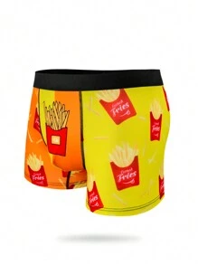 青少年男孩炸薯条图案休闲平角内裤 - 彩色 - 查看 6