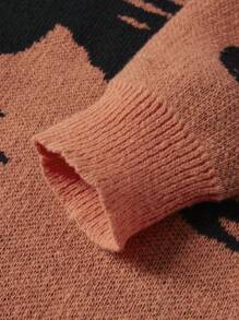 Manfinity EMRG Men's Skeleton Print Round Neck Casual Sweater, Autumn/Winter - Orange - View 6