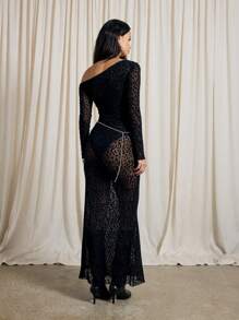 AiiRZ Mesh One Shoulder Maxi Dress