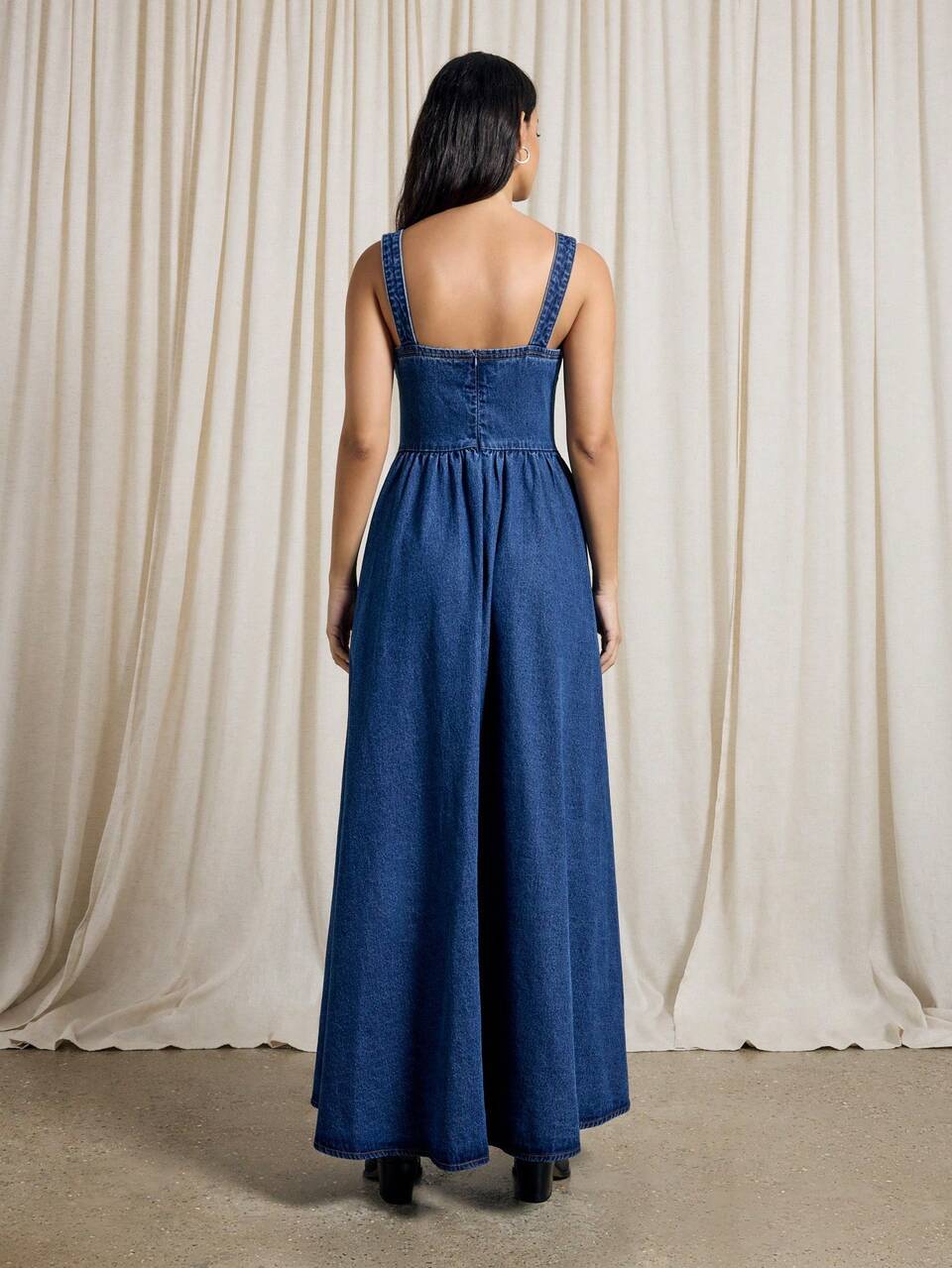 AiiRZ Denim Corset Midi Dress